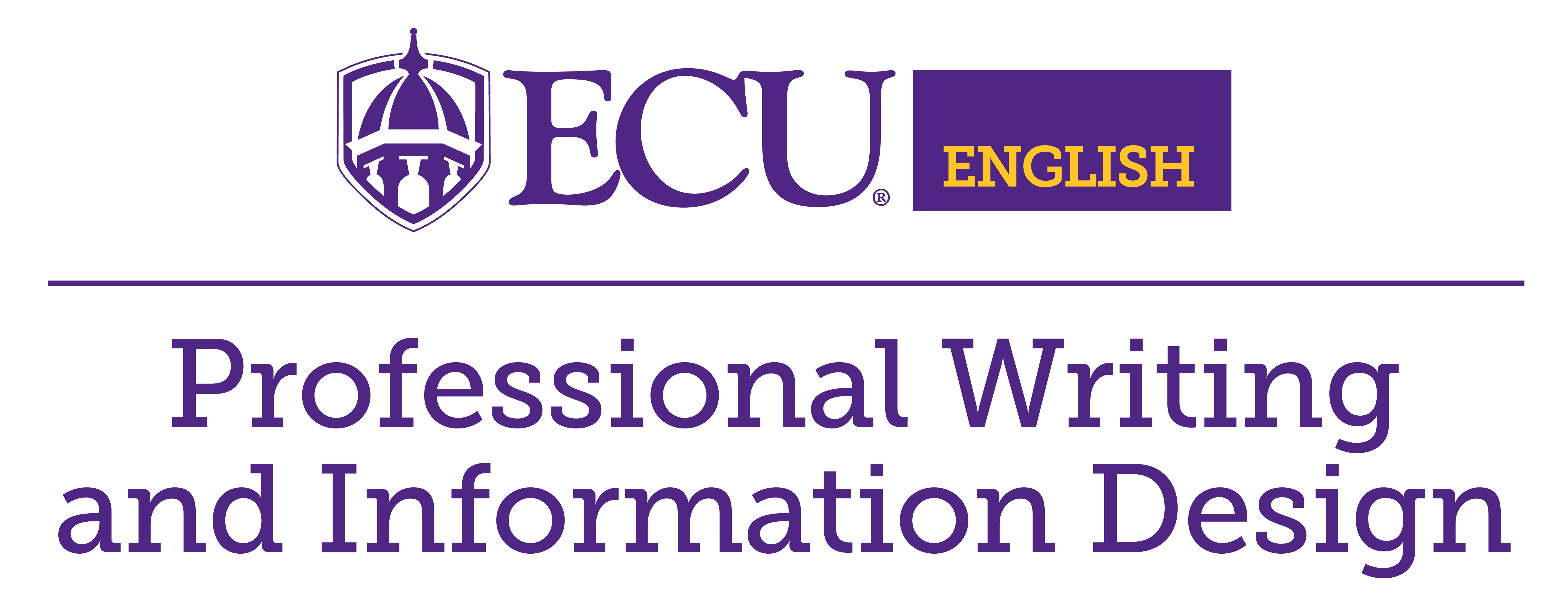 The ECU Logo with Professional Writing and Information Design